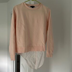 J Crew Tie Back Pullover Sweatshirt with Button Down Back, Size XS